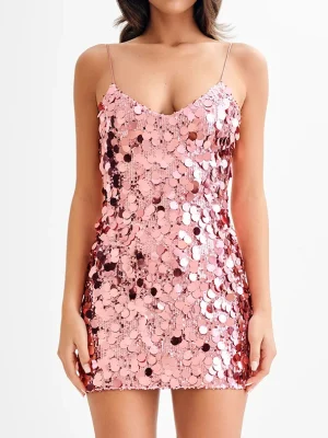 Sparkling Glitter Spaghetti Straps Dress