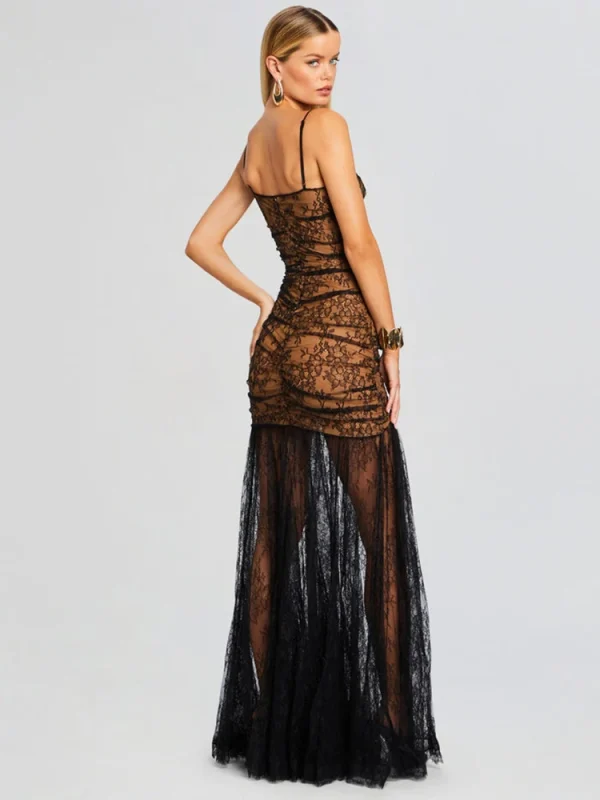 Lace Mermaid High Slit Party Dress - Image 3