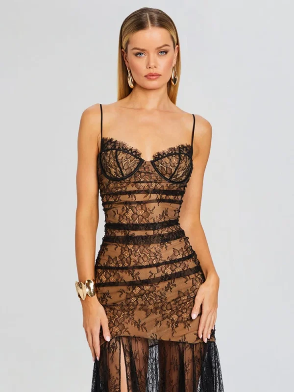 Lace Mermaid High Slit Party Dress - Image 6