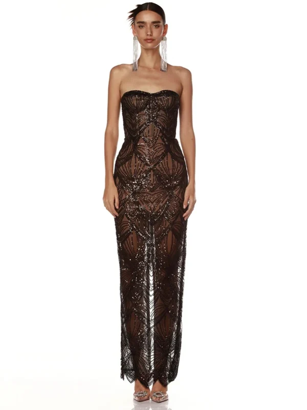 Sequins Beaded Party Dress - Image 5