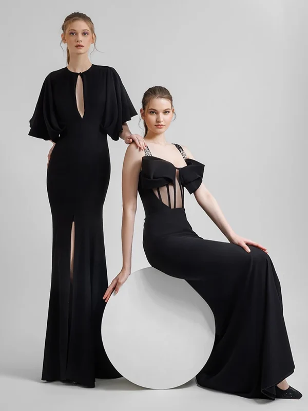 Spaghetti Straps Slit Party Gown - Image 5