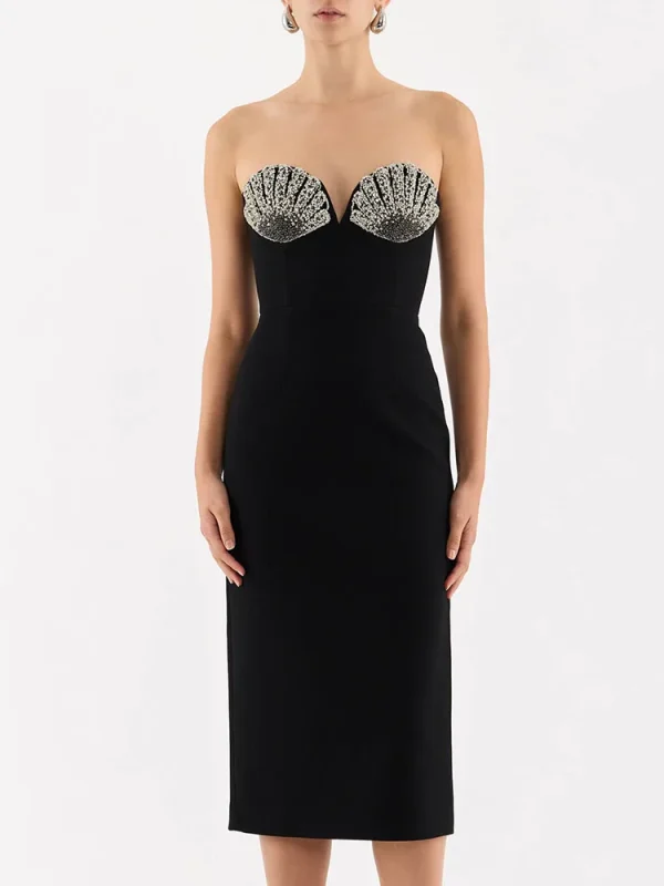 Black Party Midi Dress - Image 4