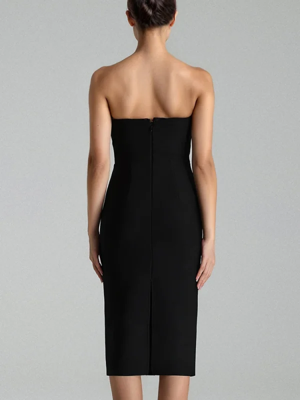 Black Party Midi Dress - Image 2