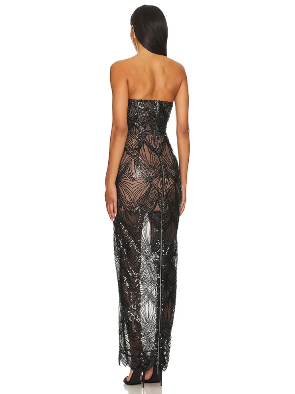 Sequins Beaded Party Dress - Image 4