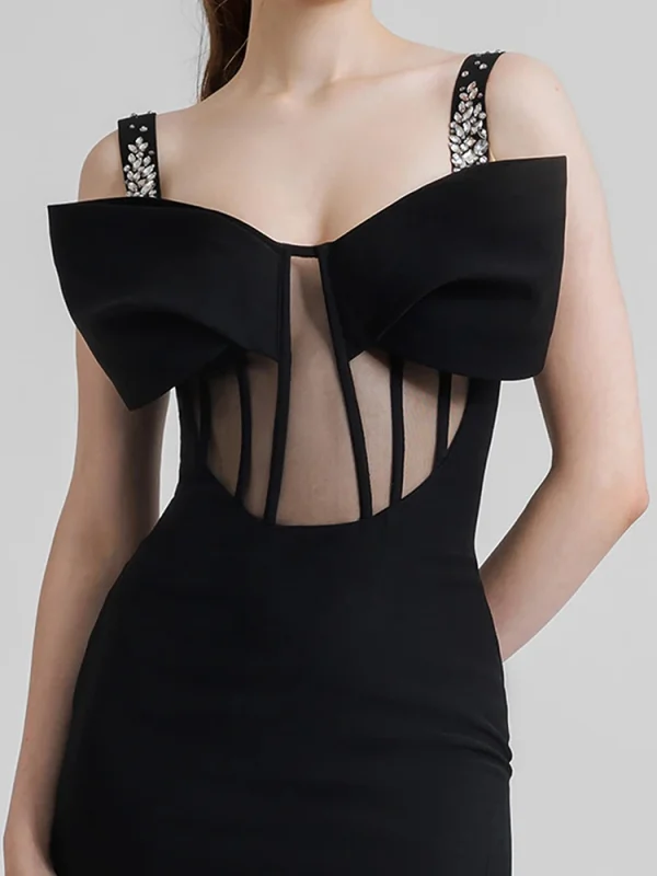 Spaghetti Straps Slit Party Gown - Image 4